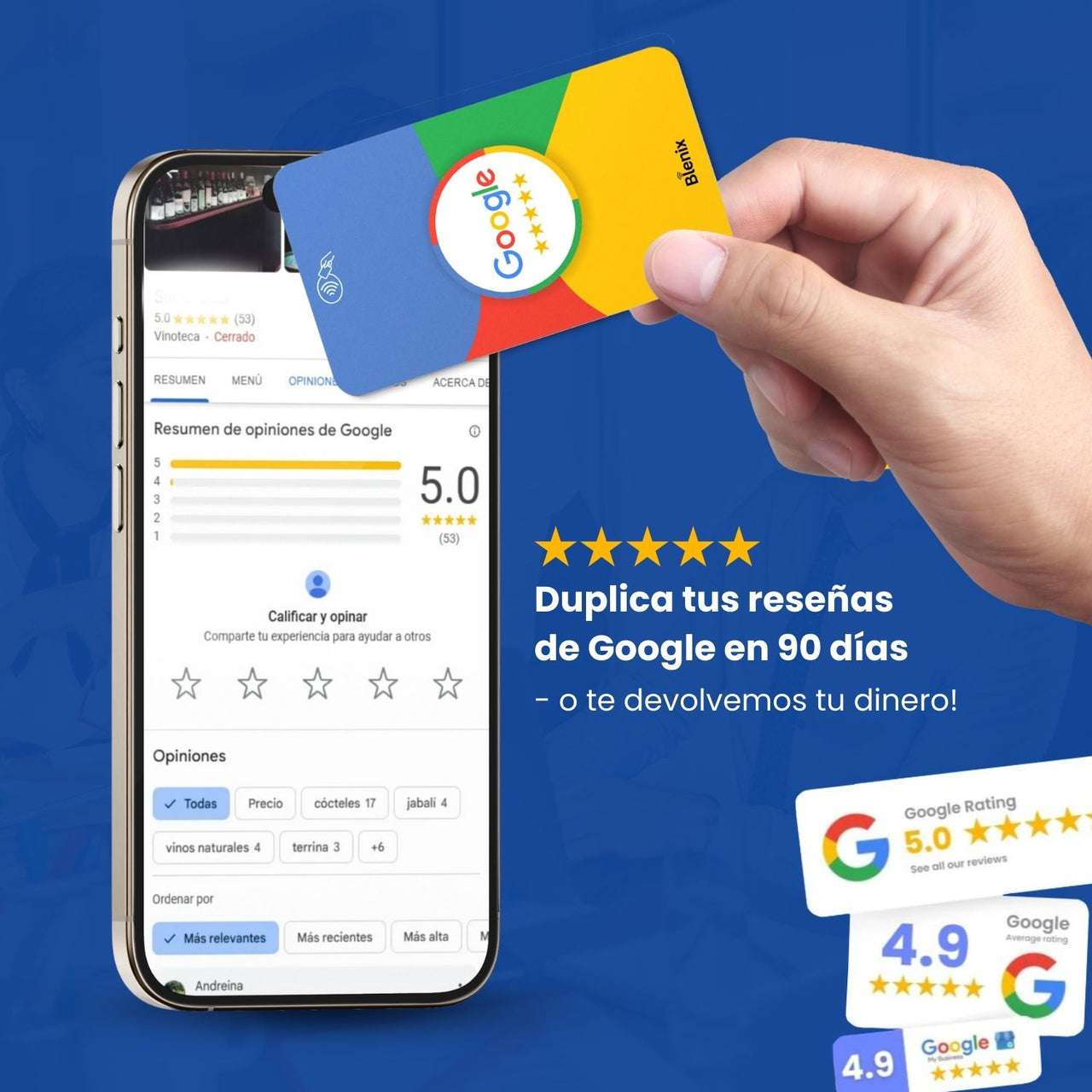 Tarjeta de Reseñas de Google