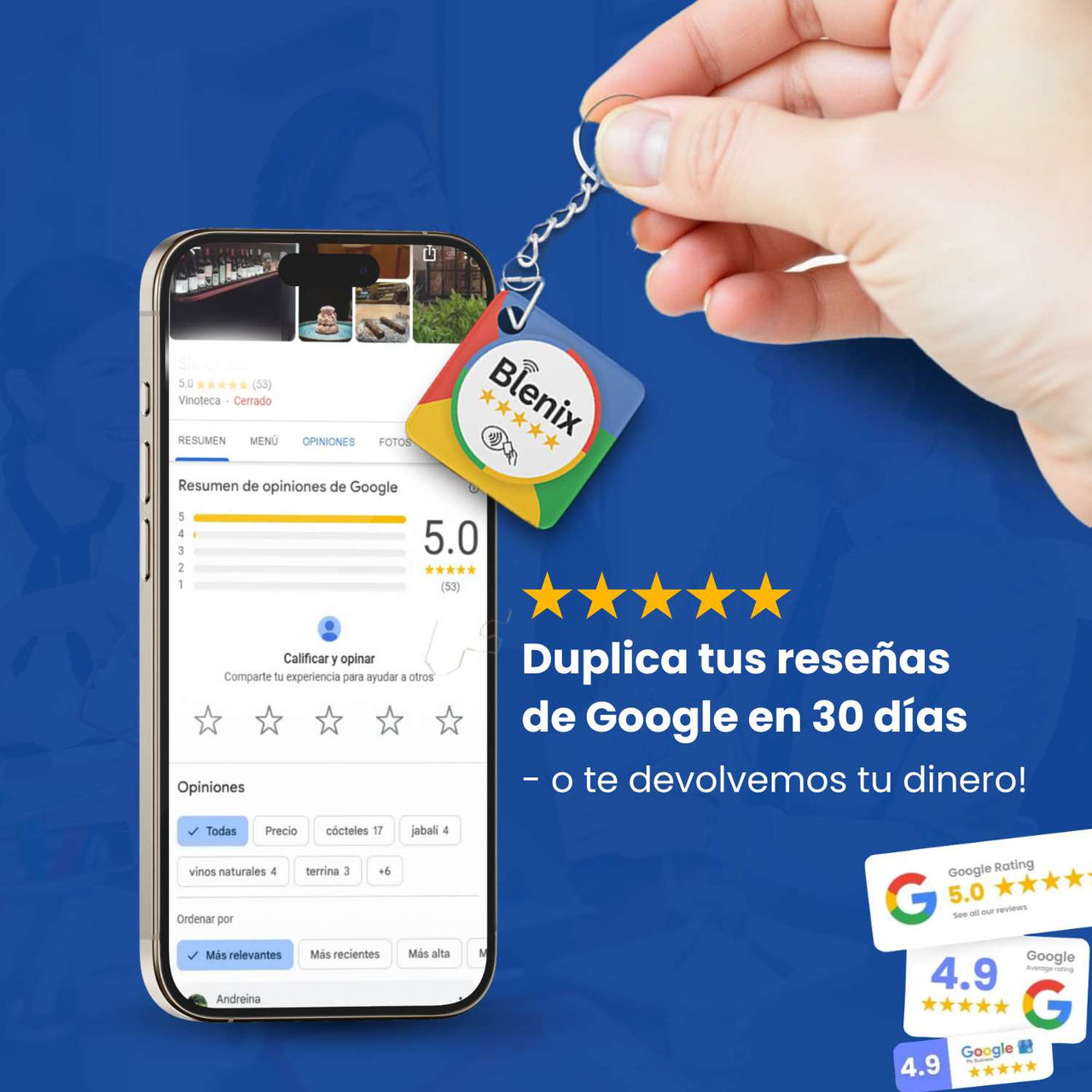 Llavero de Reseñas de Google